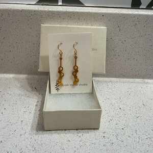 Handmade Delicate Gold-Tone Drop Earrings - Modern Circle Link Design